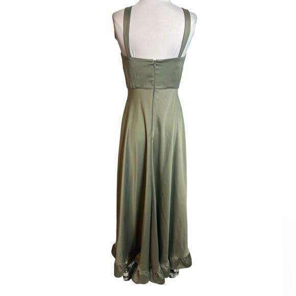 BHLDN Sachin + Babi Corset Style Satin Ruffle
Hem Dress Size 6 Green - Picture 2 of 6